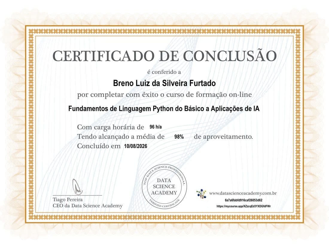 Fundamentos de Linguagem Python do Básico a Aplicações de IA