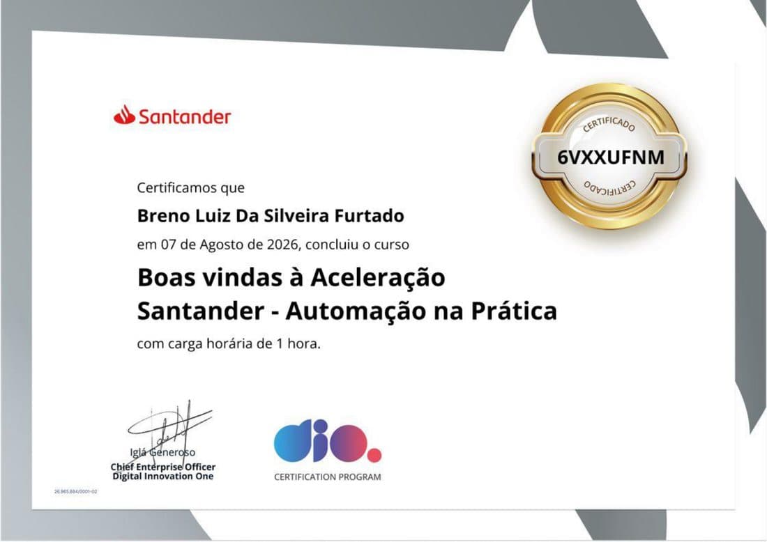 Boas-vindas à Aceleração Santander: Automação na Prática